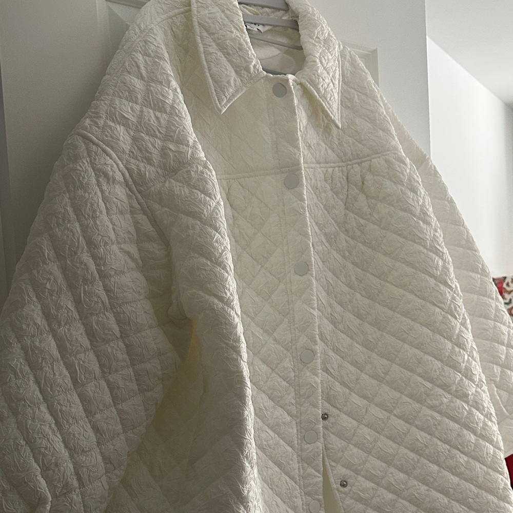 Topshop Quilted White Jacket